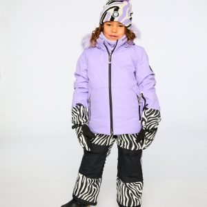 Lined Knit Pompom Hat Black, White And Lilac - Image 2