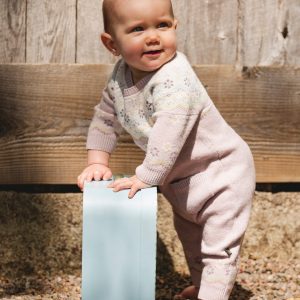 Jacquard Knitted Romper Keepsake Lilac - Image 2