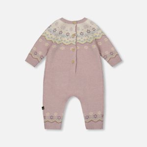 Jacquard Knitted Romper Keepsake Lilac - Image 3