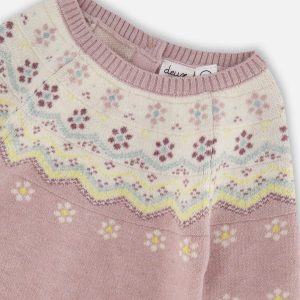 Jacquard Knitted Romper Keepsake Lilac - Image 4