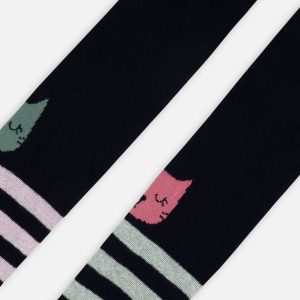 Knit Tights Dark Blue - Image 4