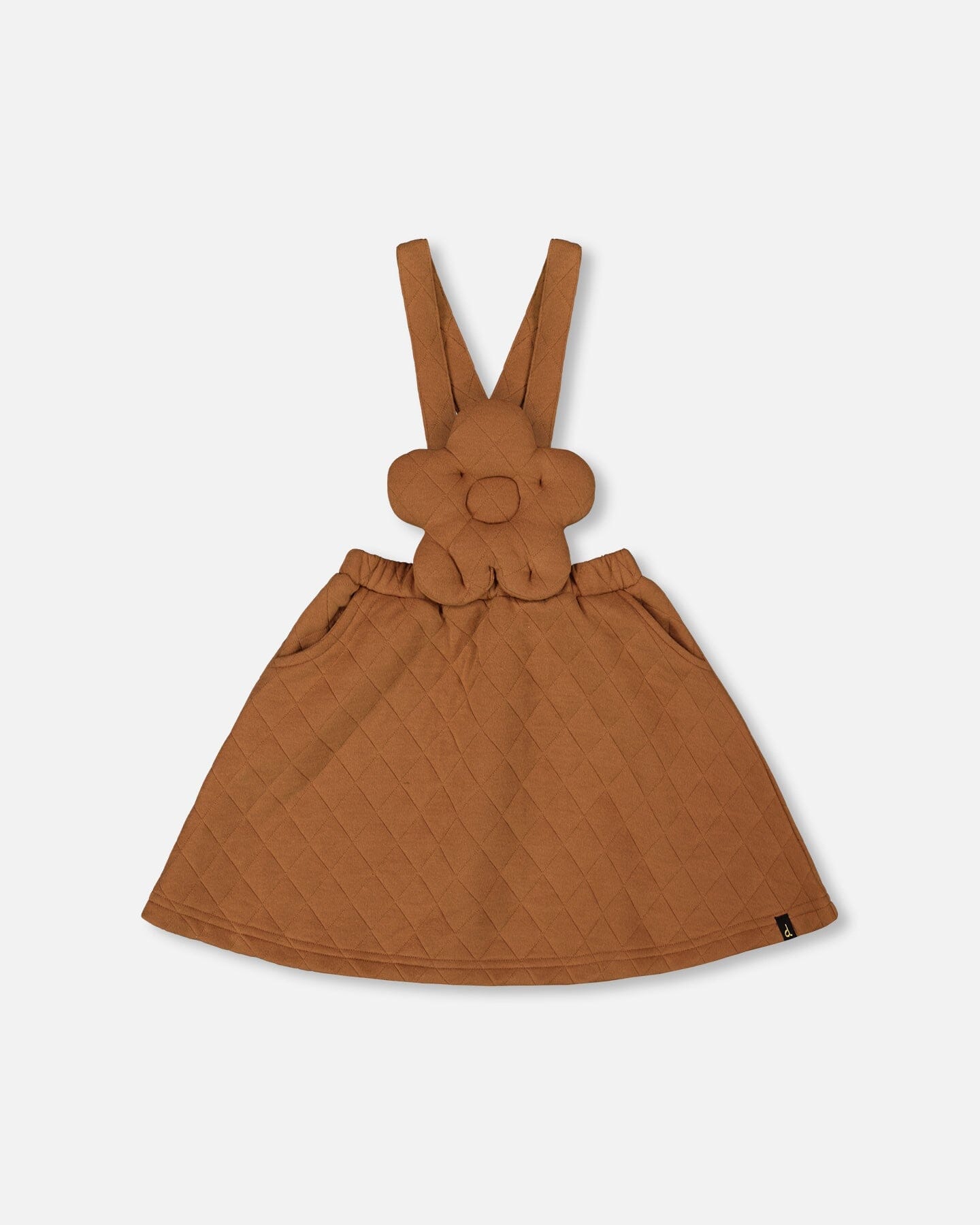 Quilted Overall Dress Mocha - Image 14