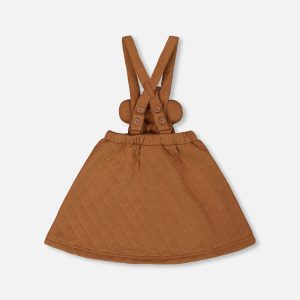 Quilted Overall Dress Mocha - Image 3