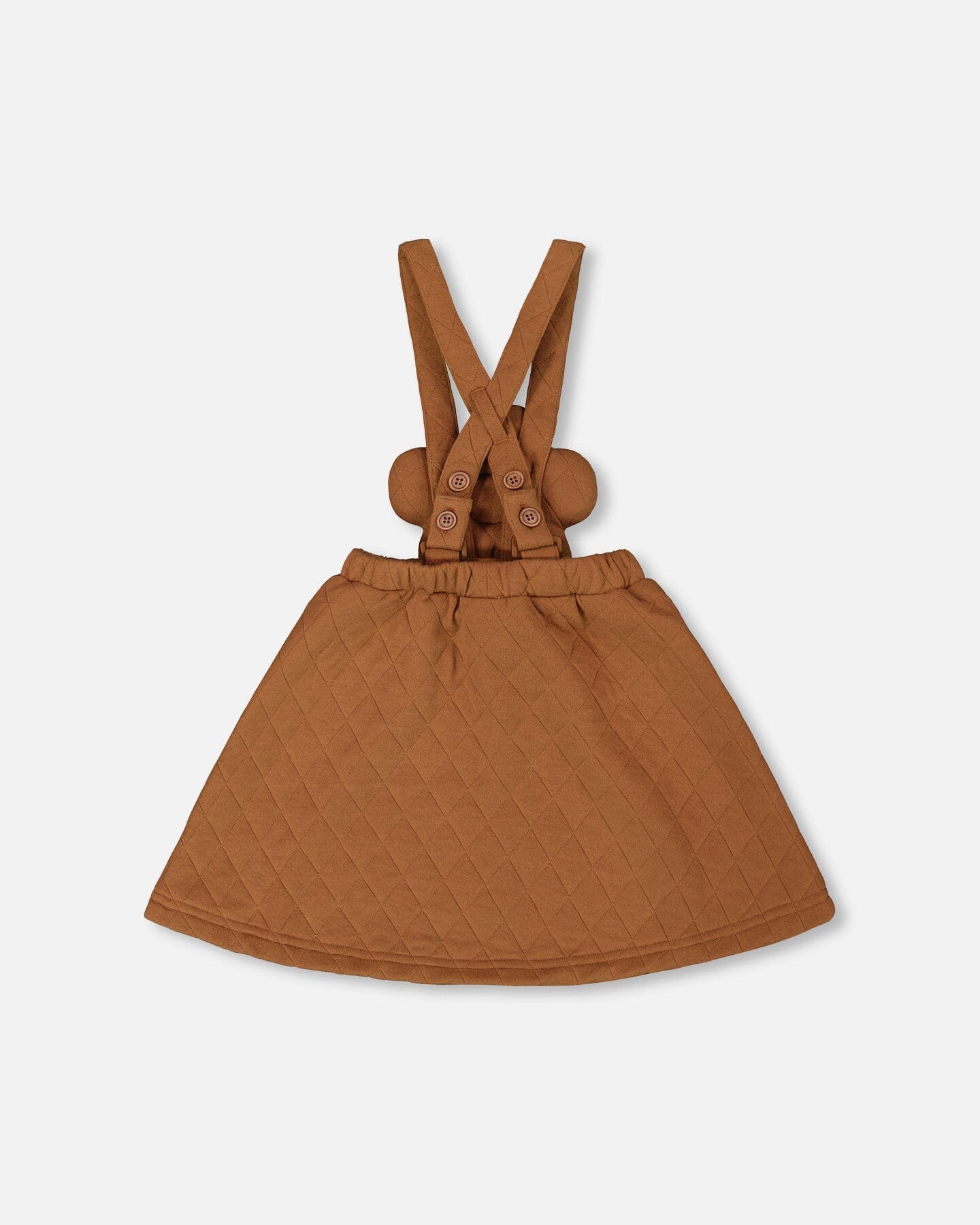Quilted Overall Dress Mocha - Image 3