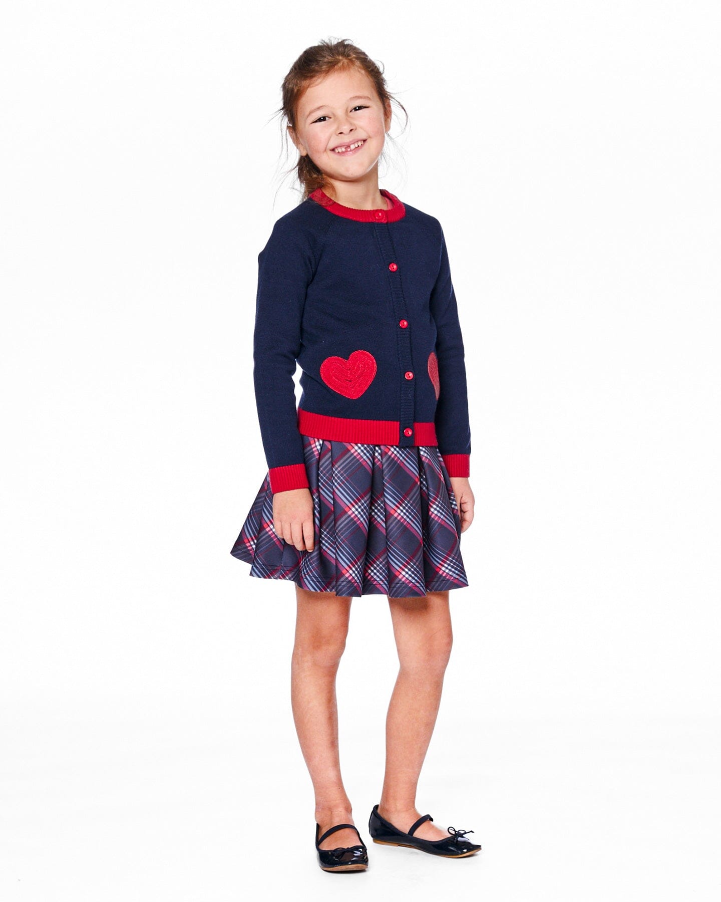 Pleated Milano Skirt Red And Navy Plaid - Image 2
