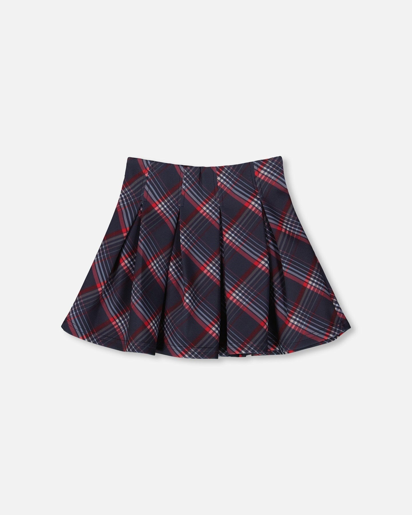 Pleated Milano Skirt Red And Navy Plaid - Image 3