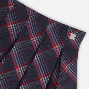 Pleated Milano Skirt Red And Navy Plaid - Image 4