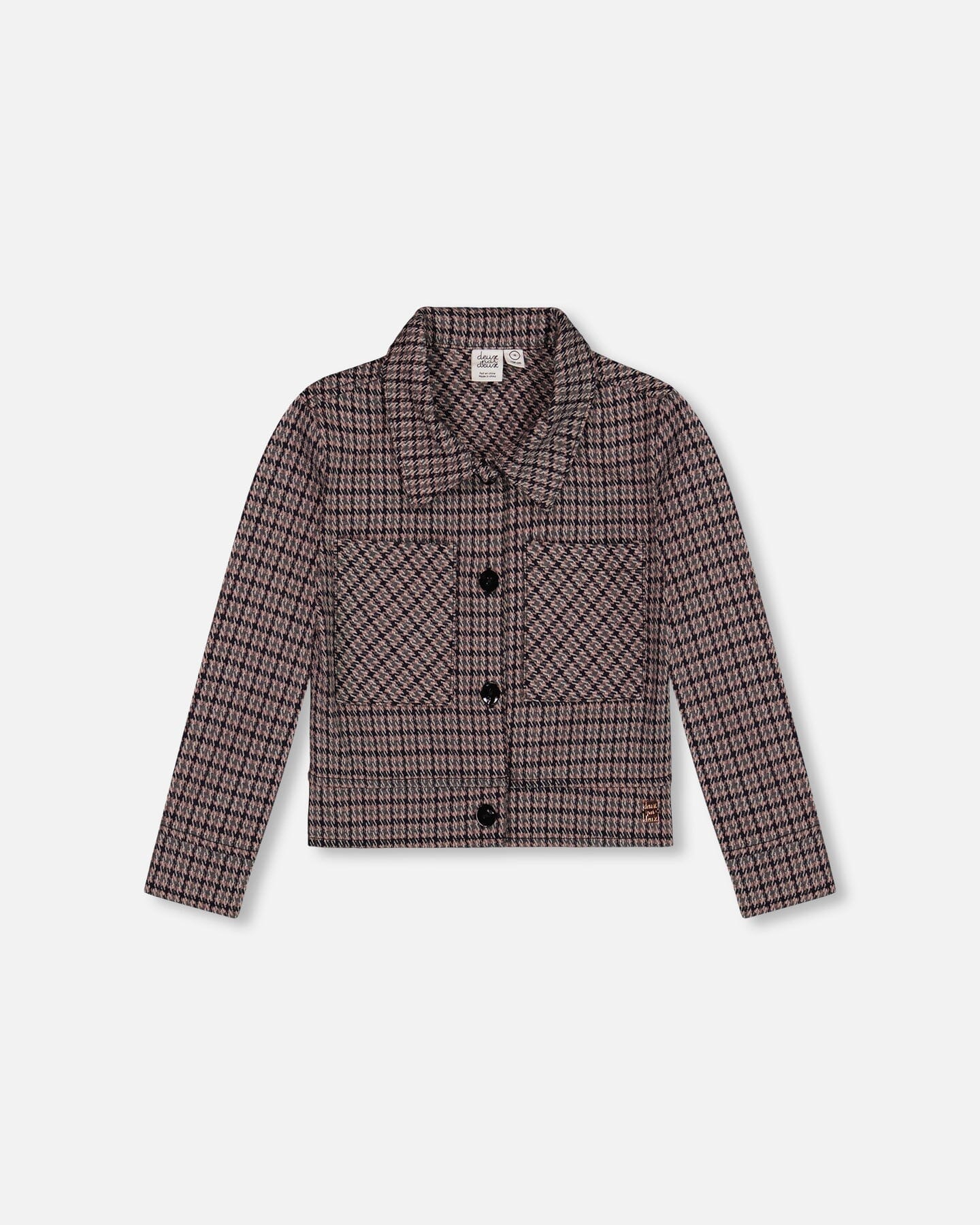 Jacquard Knit Jacket With Houndstooth Pattern - Image 9