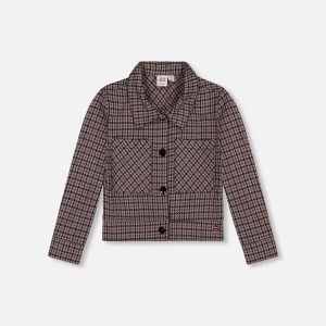 Jacquard Knit Jacket With Houndstooth Pattern - Image 12