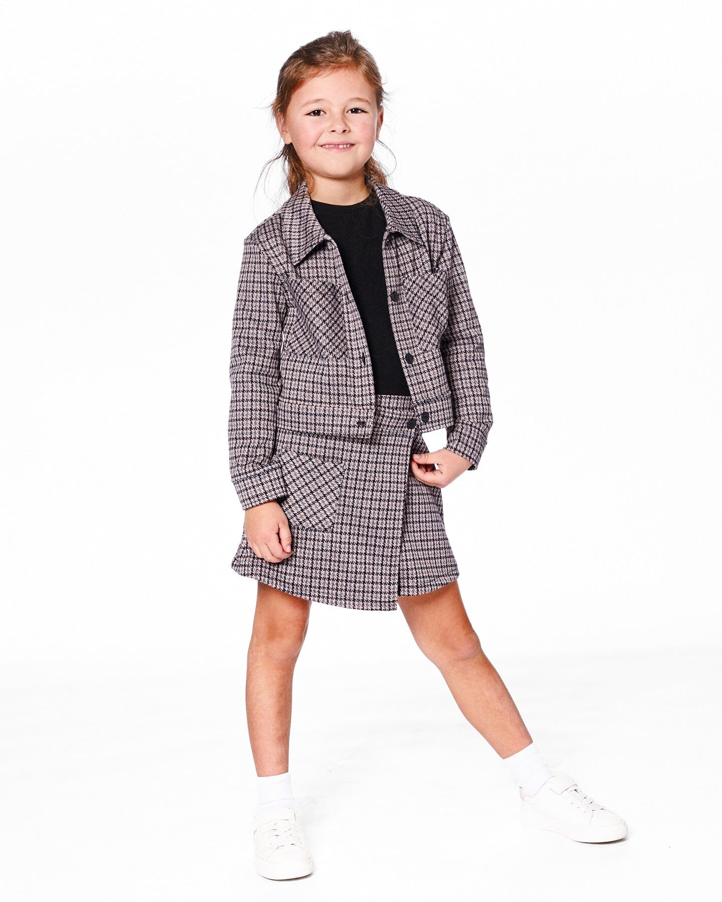 Jacquard Knit Jacket With Houndstooth Pattern - Image 2