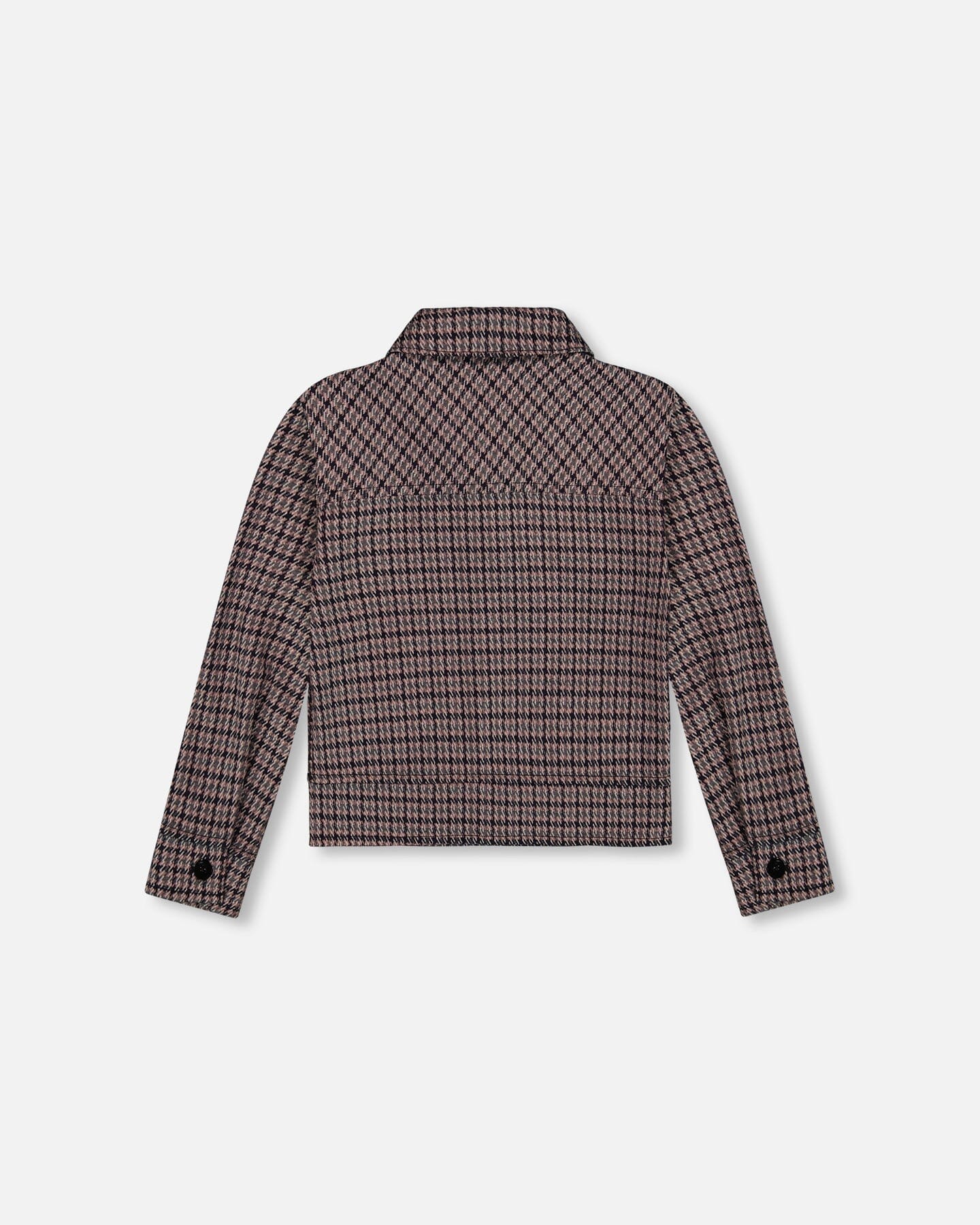 Jacquard Knit Jacket With Houndstooth Pattern - Image 3