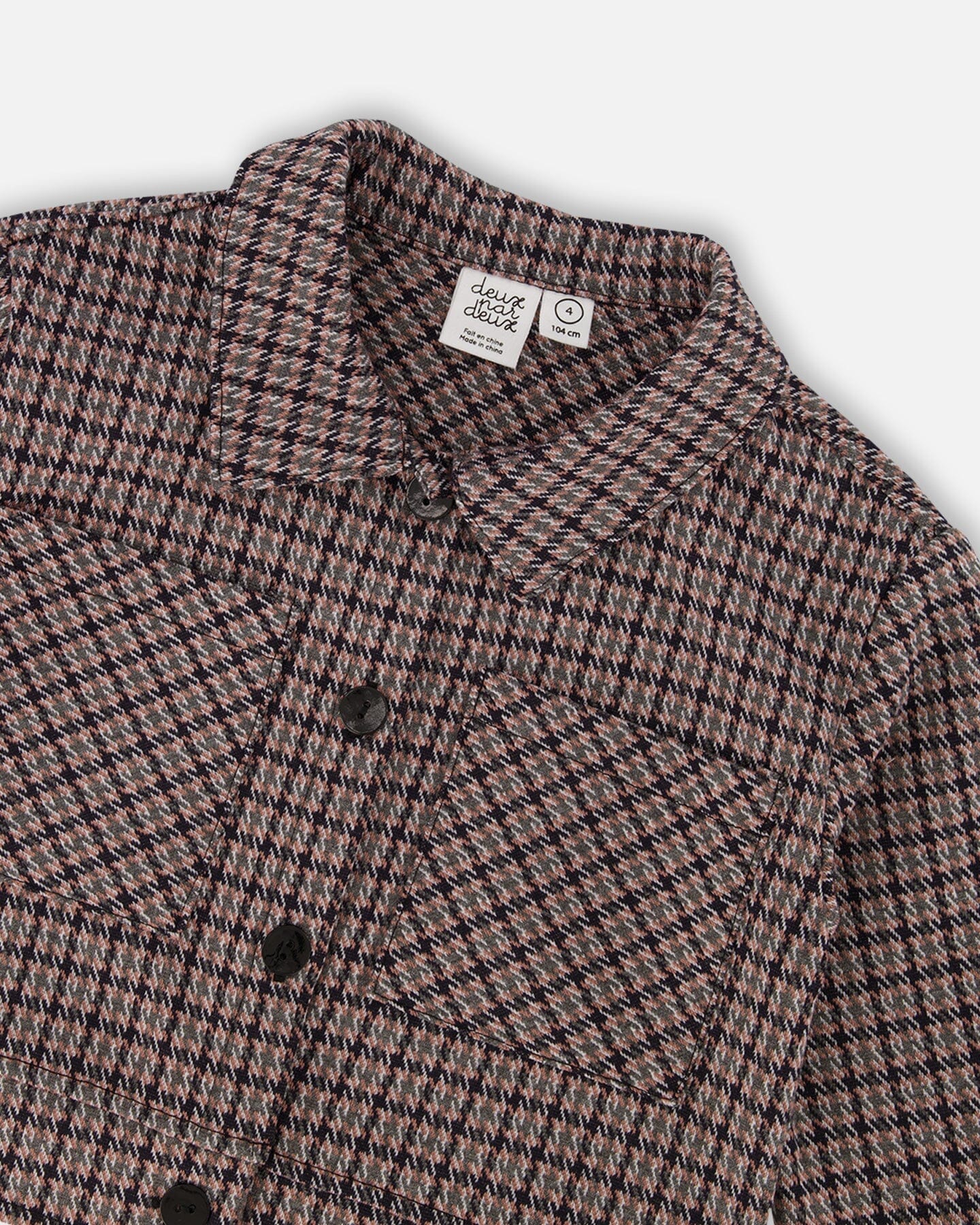 Jacquard Knit Jacket With Houndstooth Pattern - Image 4