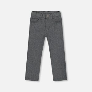 Stretch Jacquard Pants Grey Herringbone
