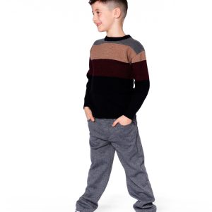 Alternative view of Stretch Jacquard Pants Grey Herringbone