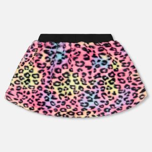 Faux Fur Skirt Multicolor Leopard - Image 3