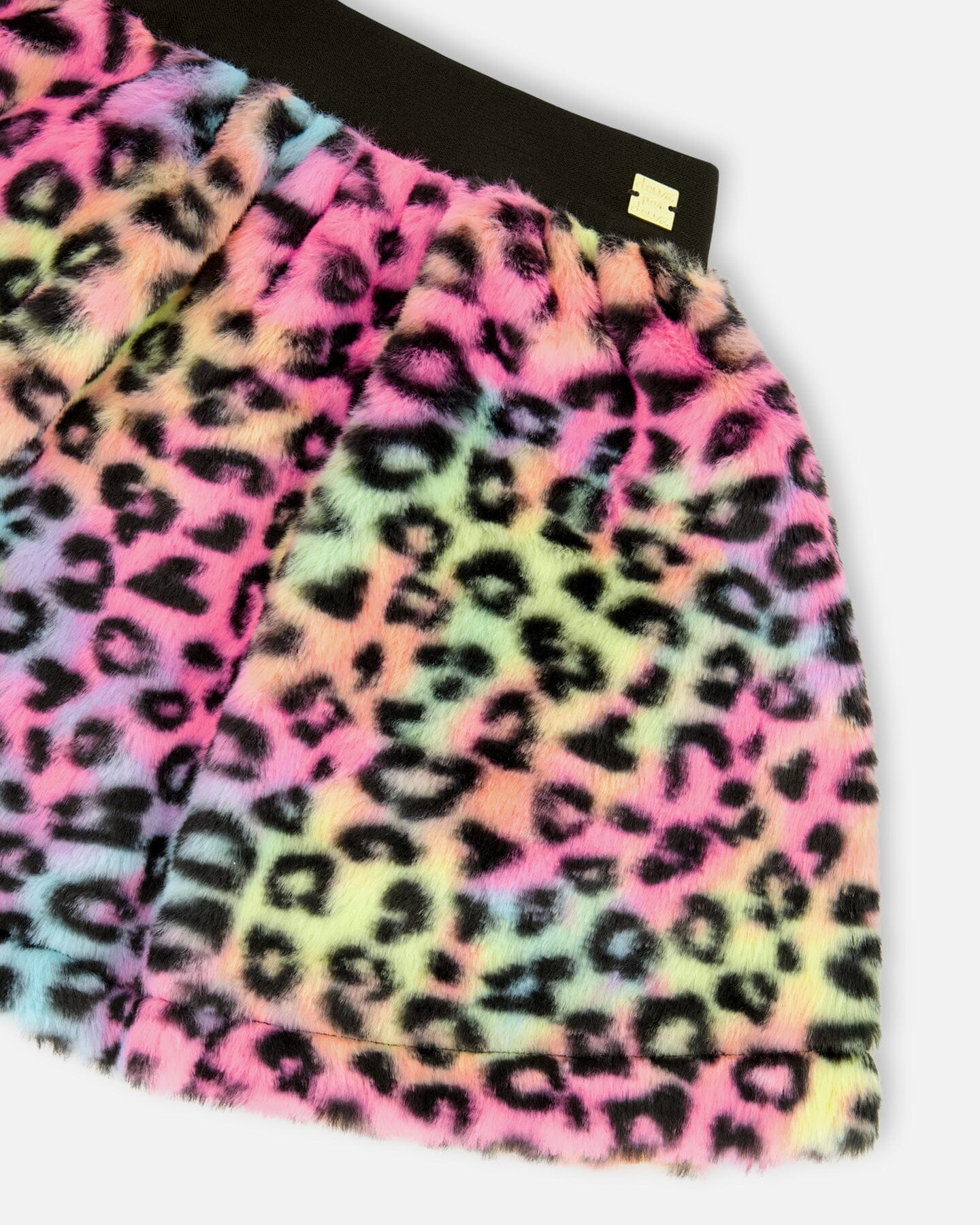 Faux Fur Skirt Multicolor Leopard - Image 4