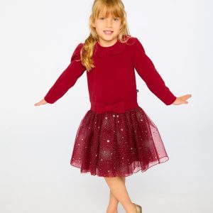 Alternative view of Bi-Material Dress With Glittering Skirt Red