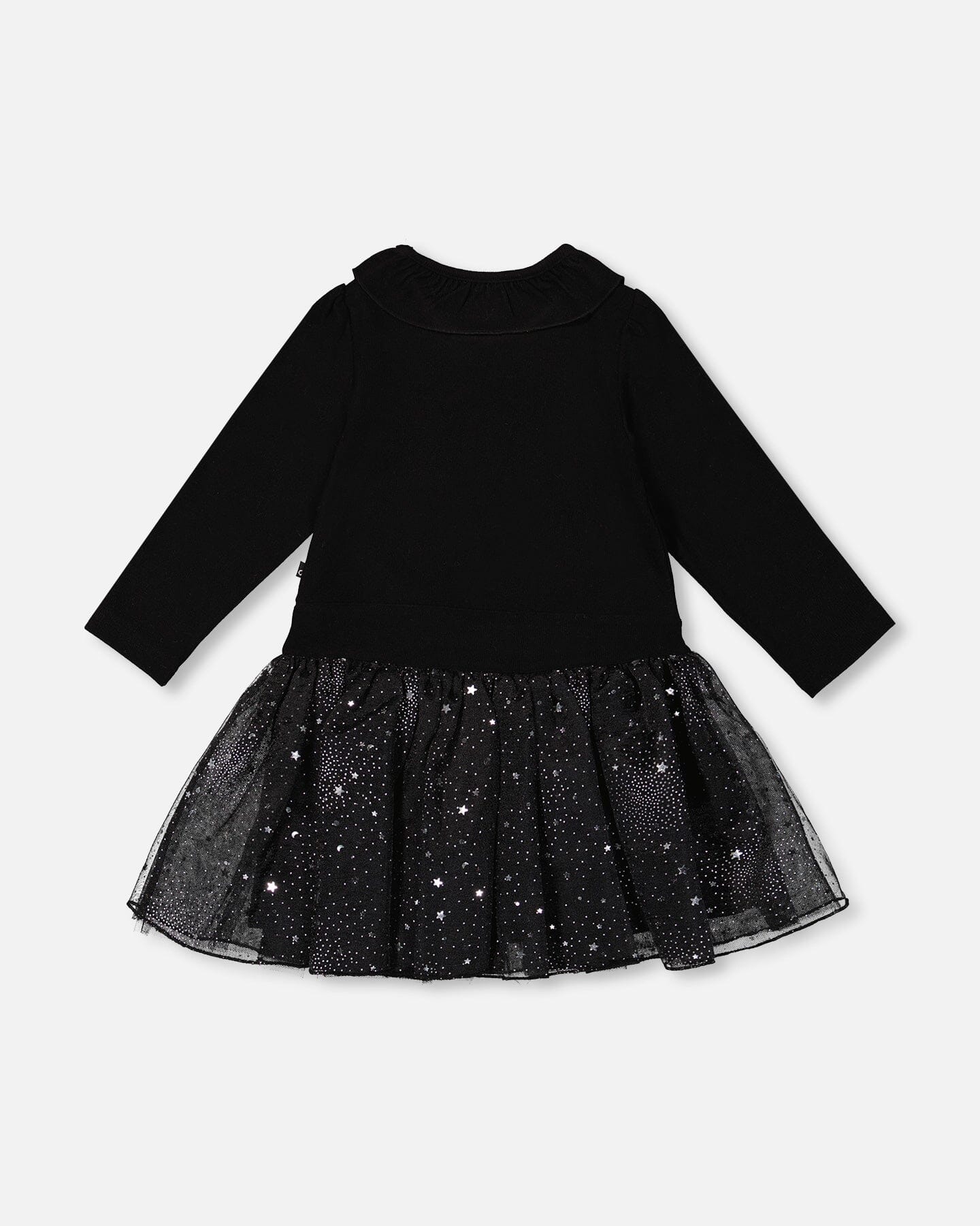 Bi-Material Dress With Glittering Skirt Black - Image 3