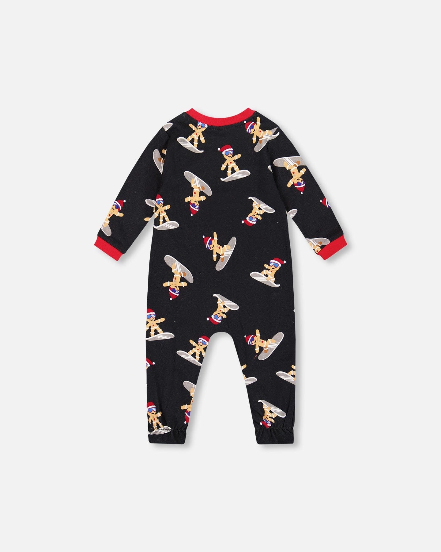 One-Piece Organic Cotton Pajama Black Cookie Print - Image 2