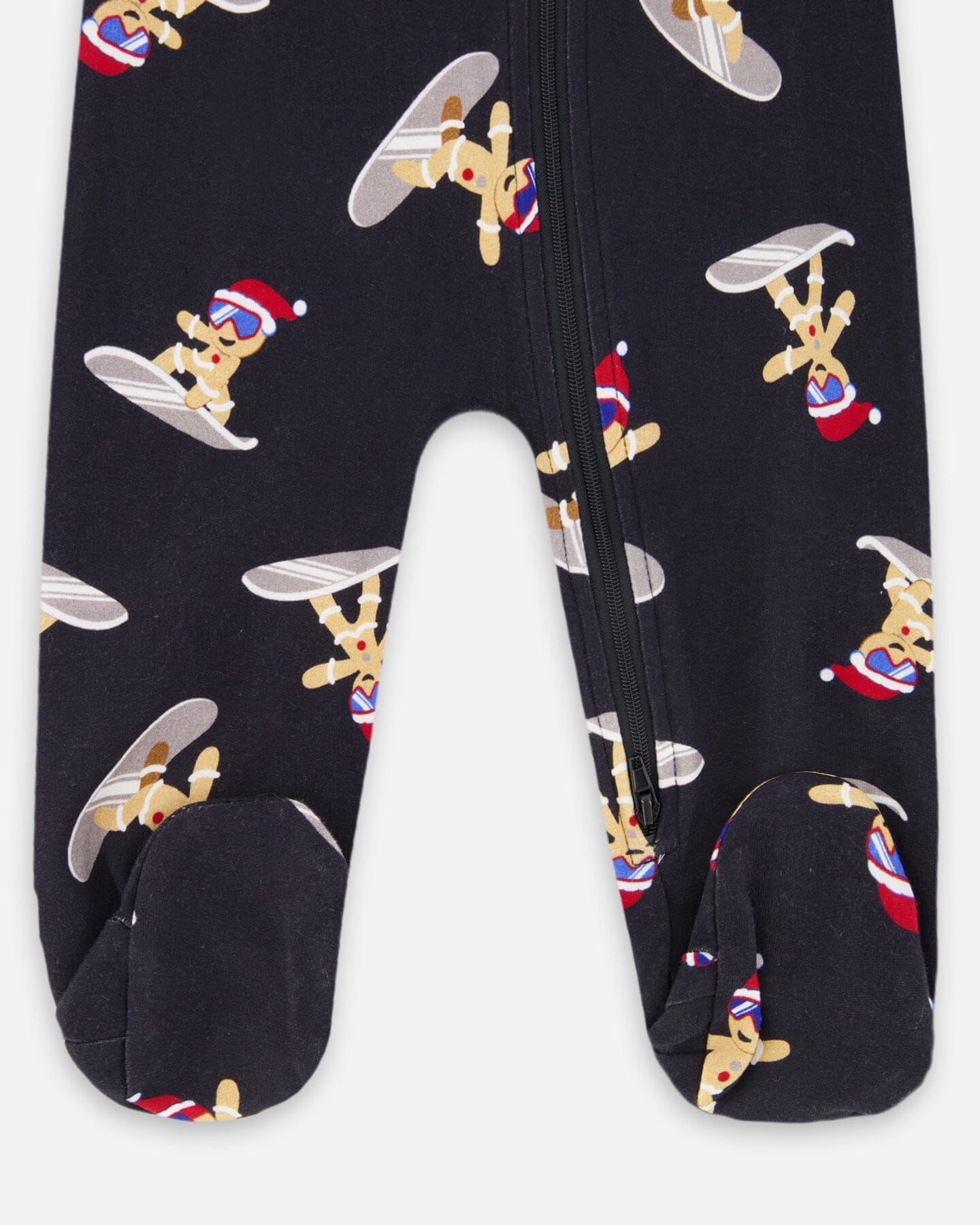 One-Piece Organic Cotton Pajama Black Cookie Print - Image 3