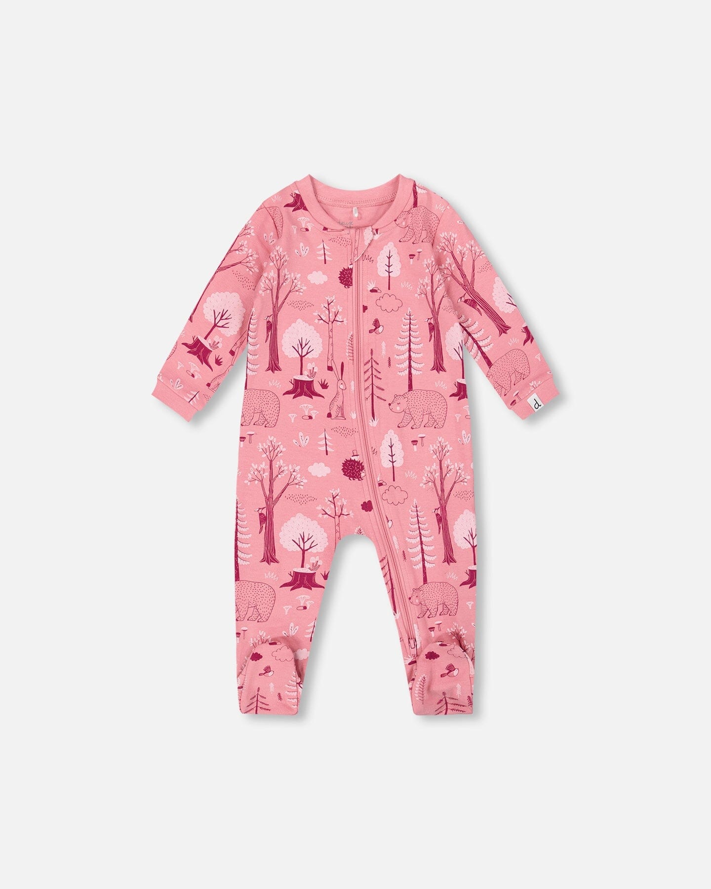 One-Piece Organic Cotton Pajama Pink Forest - Image 7