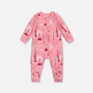 One-Piece Organic Cotton Pajama Pink Forest - Image 9