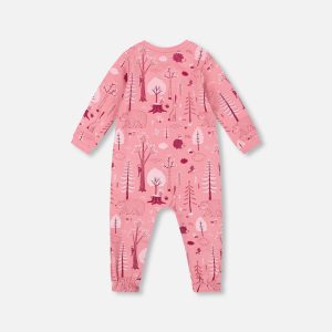 One-Piece Organic Cotton Pajama Pink Forest - Image 2