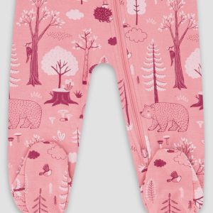 One-Piece Organic Cotton Pajama Pink Forest - Image 3