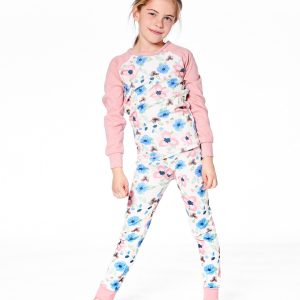 Alternative view of Organic Cotton Two-Piece Pajamas Off-White Flower Print
