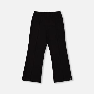 Ribbed Leggings Bootleg With Slit Black