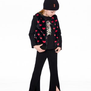 Alternative view of Ribbed Leggings Bootleg With Slit Black