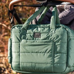 Diaper Bag With Changing Mat Dark Gray Green - Image 2