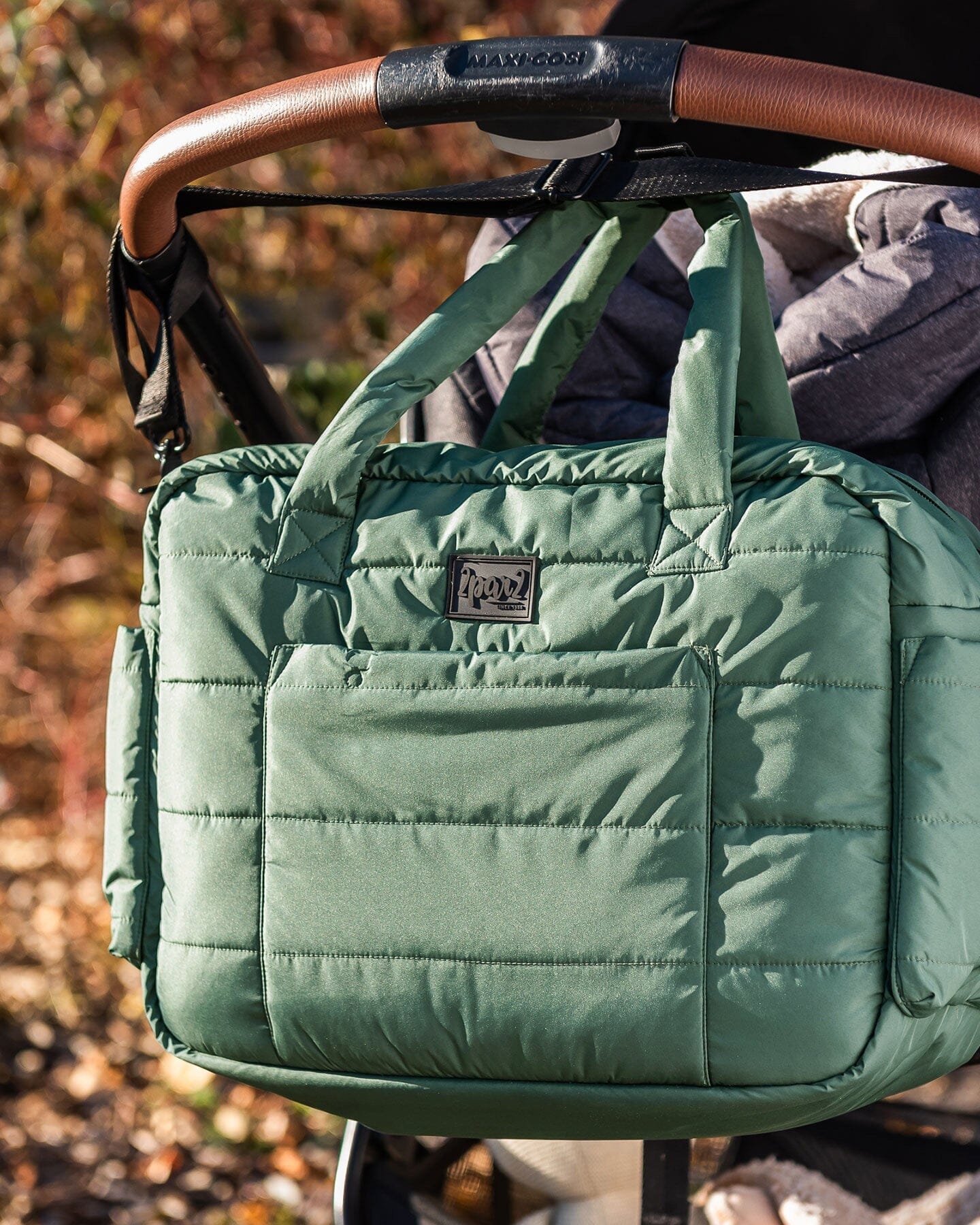 Diaper Bag With Changing Mat Dark Gray Green - Image 2