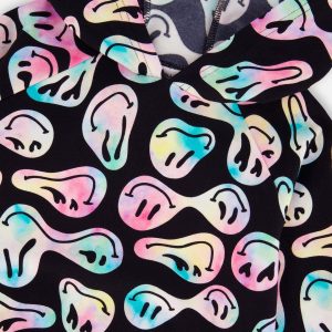Pullover Fleece Hoodie Smiley Face Girl - Image 4