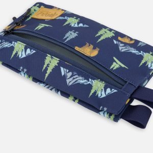 Double Pencil Case Navy Animal Print - Image 3