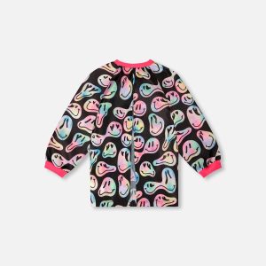 Alternative view of School Apron Smiley Face Girl