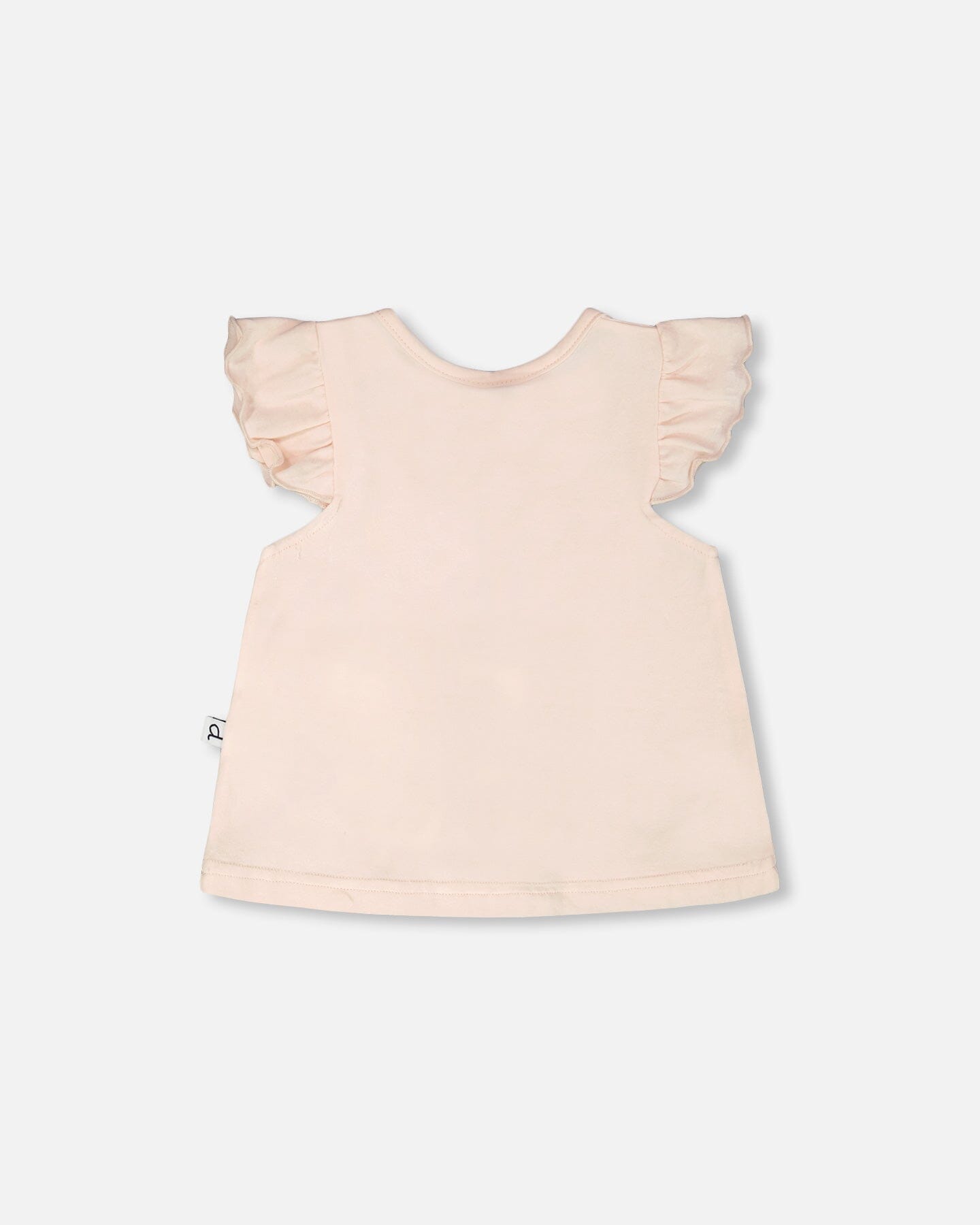 Organic Cotton Jersey Top And Short Set Peach And Peach Animal Print - Image 3