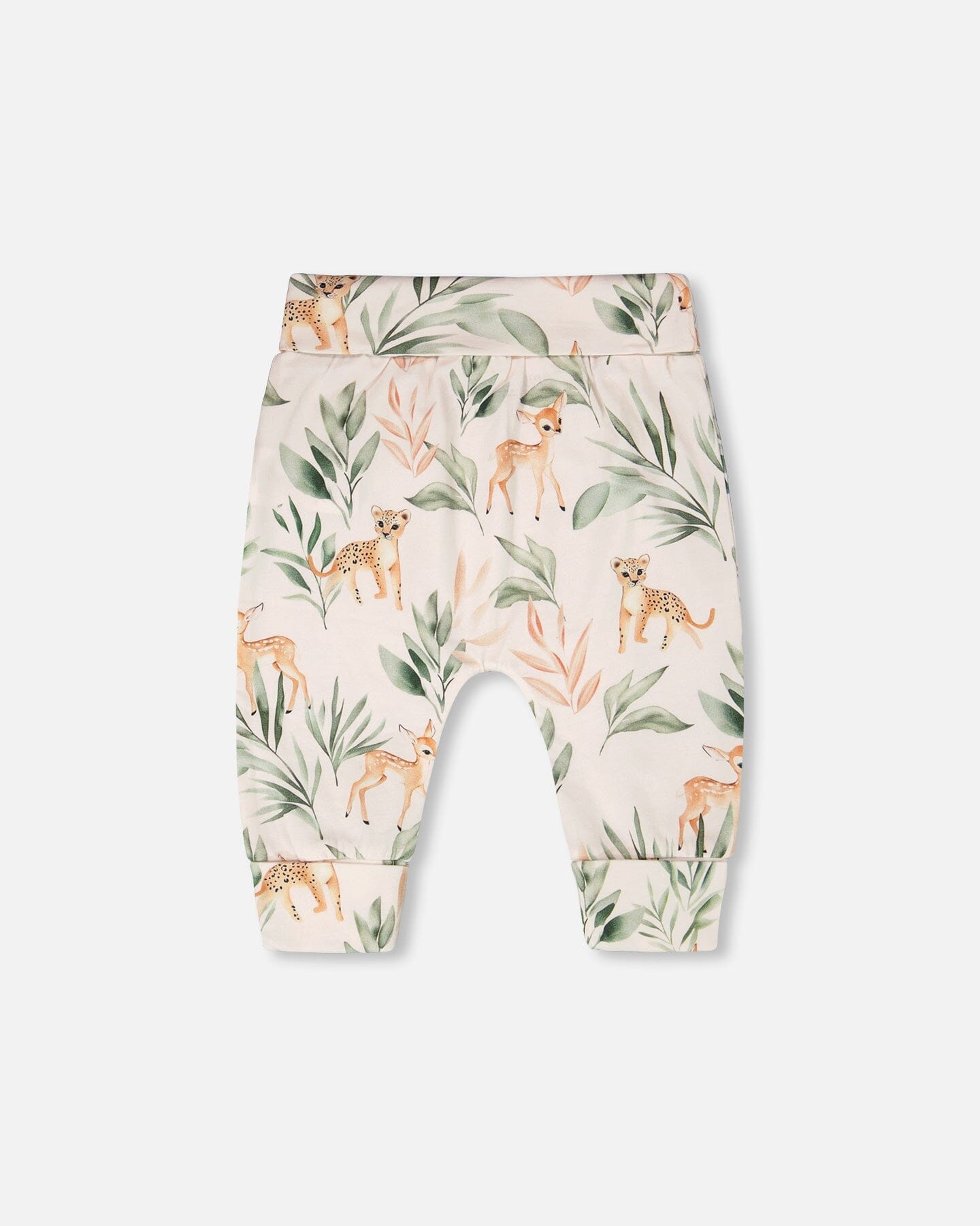 Organic Cotton Jersey Evolutive Pants Peach Deer Print - Image 2