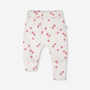 Cotton Jersey Evolutive Pants White Printed Strawberries - Image 8
