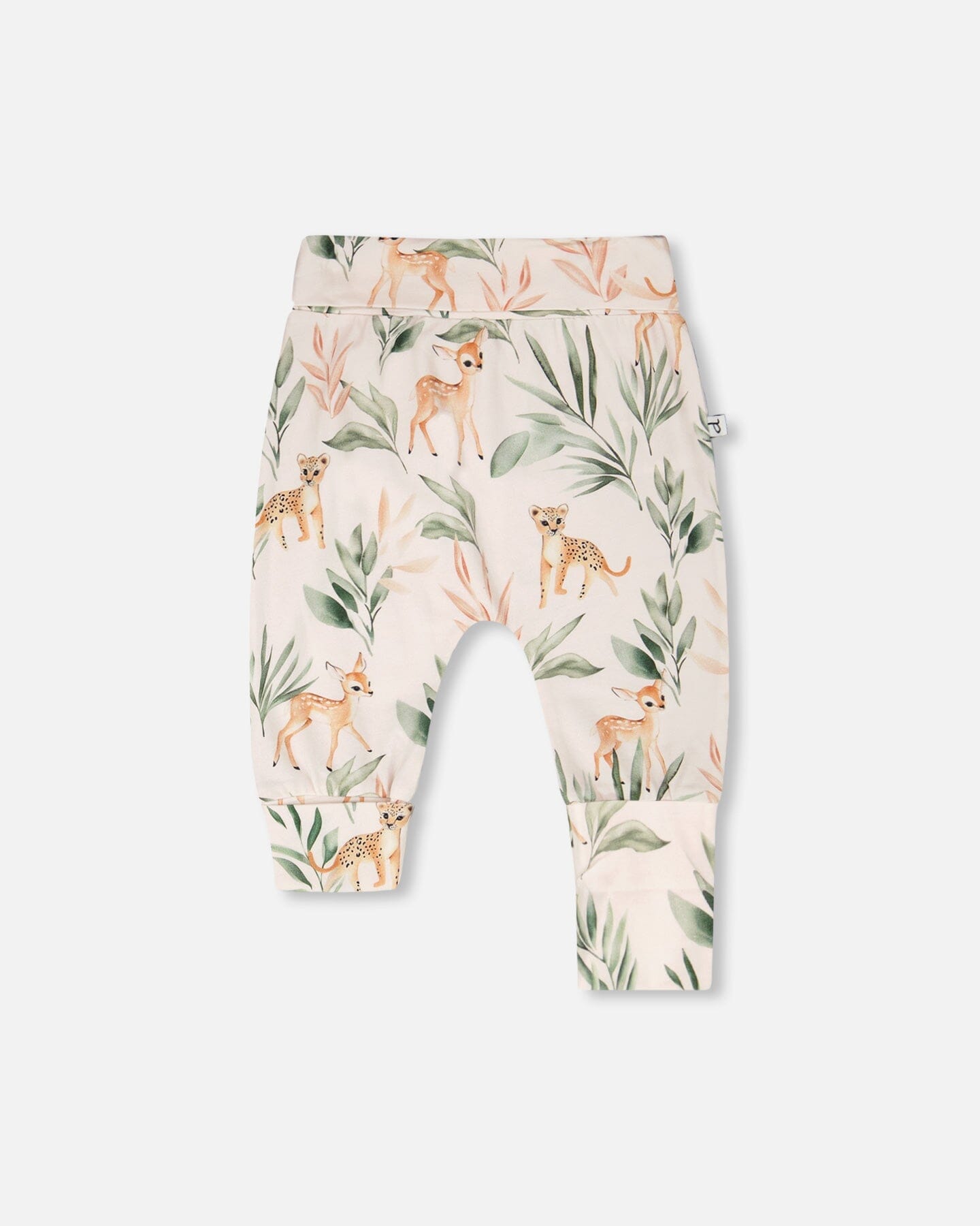 2 Pack Organic Cotton Jersey Evolutive Pants Peach And Peach Deer Print - Image 3