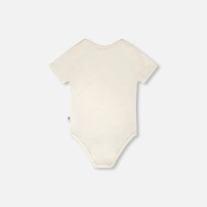 Evolutive Organic Cotton Jersey Onesie White - Image 3