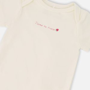 Evolutive Organic Cotton Jersey Onesie White - Image 4