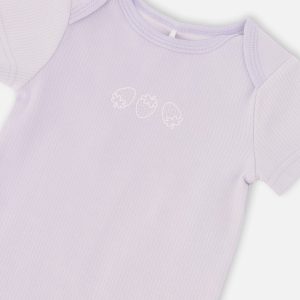Evolutive Cotton Rib Jersey Onesie Lilac - Image 4