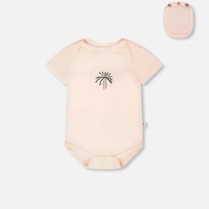Evolutive Organic Cotton Jersey Onesie Peach - Image 7