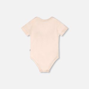 Evolutive Organic Cotton Jersey Onesie Peach - Image 3