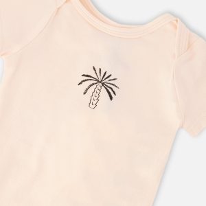 Evolutive Organic Cotton Jersey Onesie Peach - Image 4