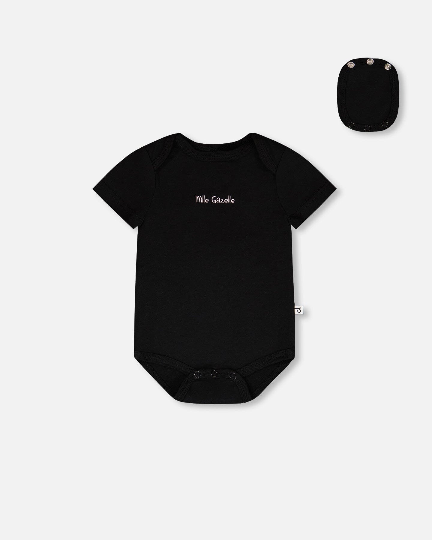 Evolutive Organic Cotton Jersey Onesie Black - Image 5