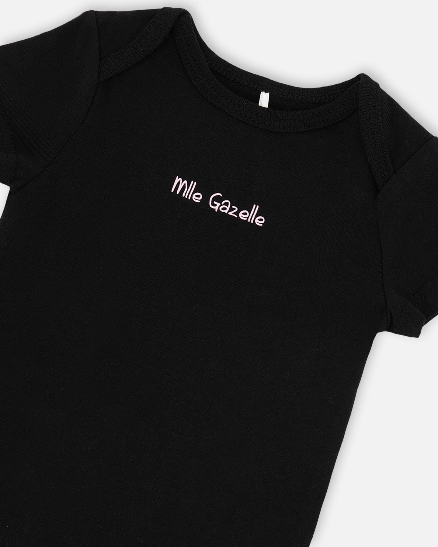 Evolutive Organic Cotton Jersey Onesie Black - Image 4