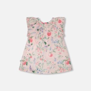 Cotton Muslin Dress And Bloomer Set Pink Printed Berries - Image 8