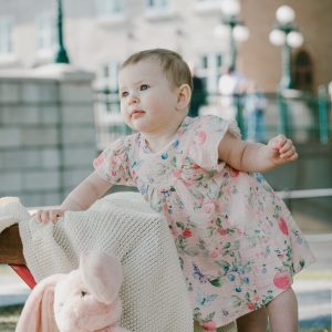 Cotton Muslin Dress And Bloomer Set Pink Printed Berries - Image 2